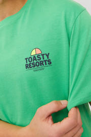 thumbnail: JACK & JONES ORIGINALS regular fit T-shirt JORBUSINESS met backprint island green