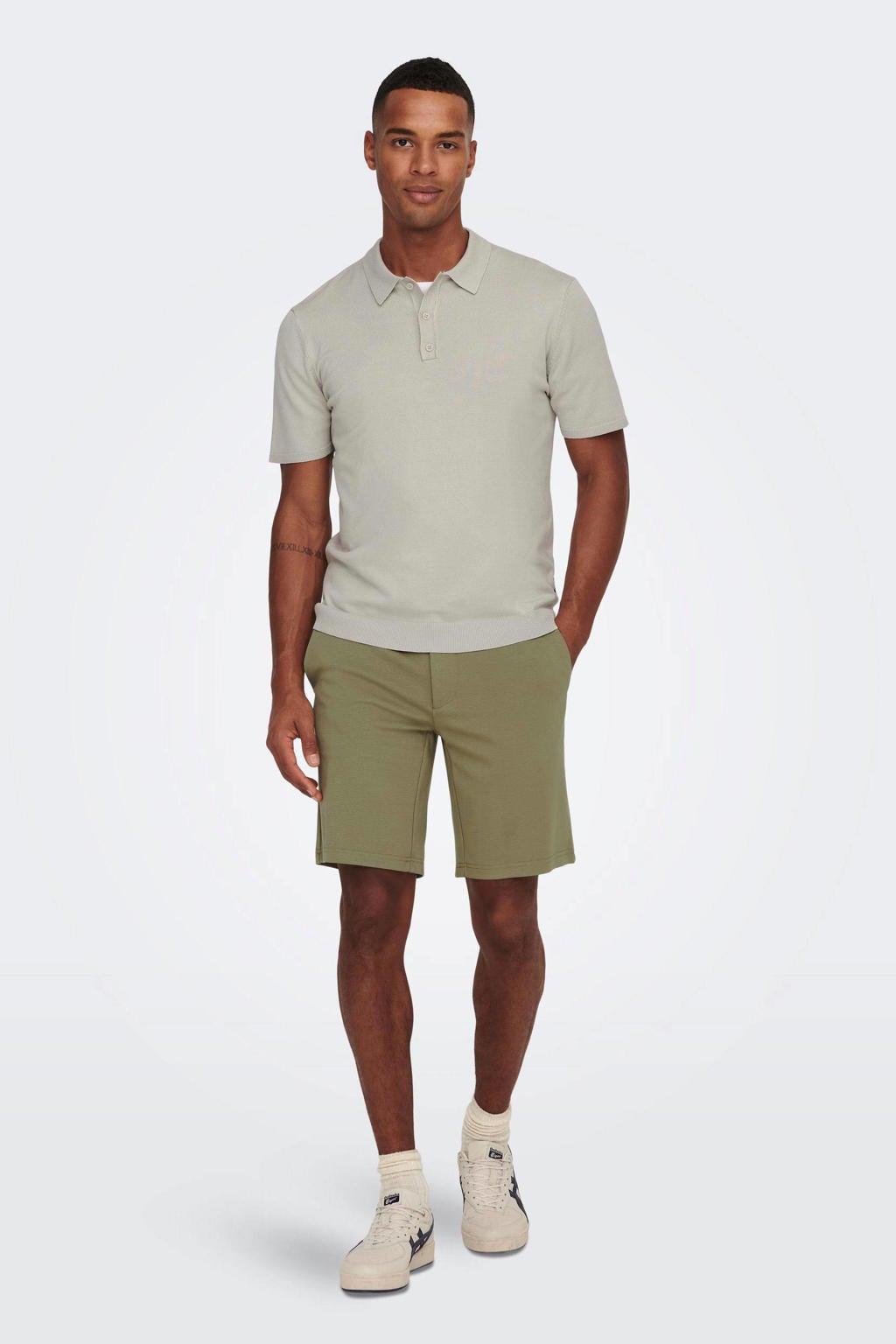 ONLY & SONS gebreide polo ONSWYLER pumice stone