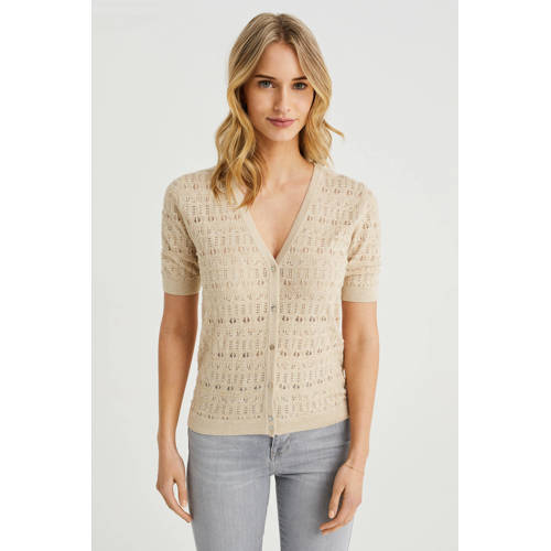 WE Fashion gebreid vest beige