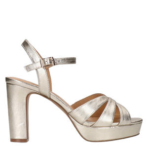 leren sandalettes goud