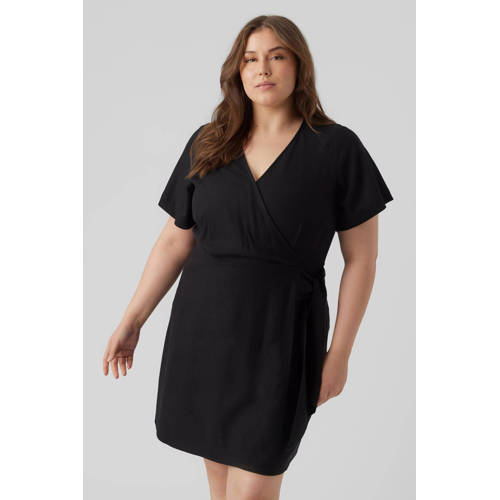 VERO MODA CURVE overslagjurk VMMYMILO zwart