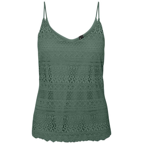 VERO MODA CURVE spaghettitop VMHONEY met kant groen