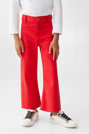 cropped wide leg jeans rood