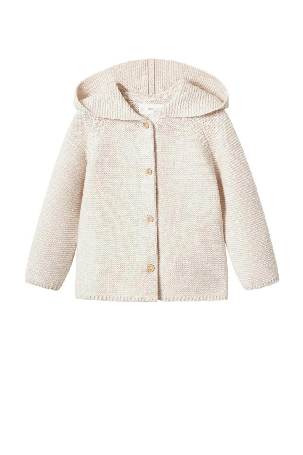 Mango Kids baby fijngebreid vest lichtbeige wehkamp