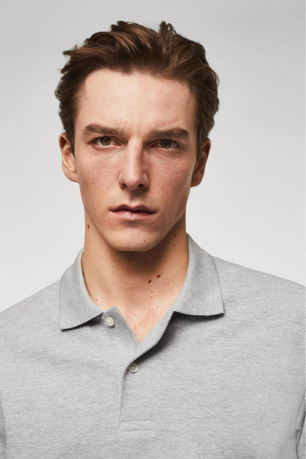 Mango Man regular fit polo middengrijs wehkamp