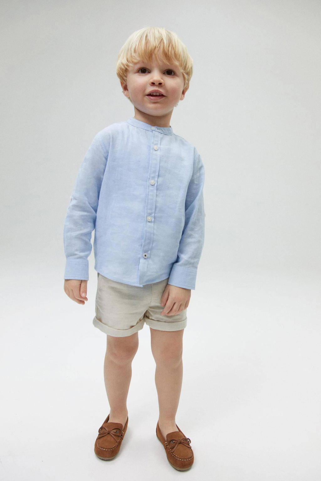 Mango Kids short met linnen beige wehkamp