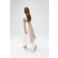 Mango Kids maxi A-lijn jurk met kant wit/roze