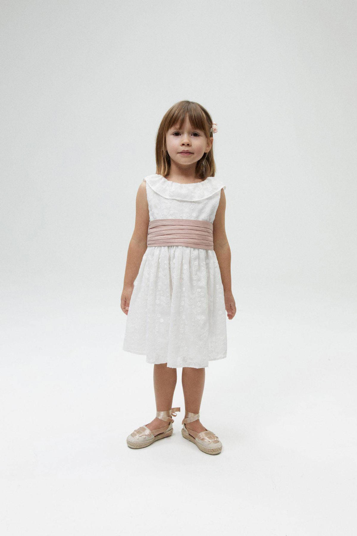 Recyclen Latijns professioneel Mango Kids gebloemde A-lijn jurk gebroken wit/roze | wehkamp