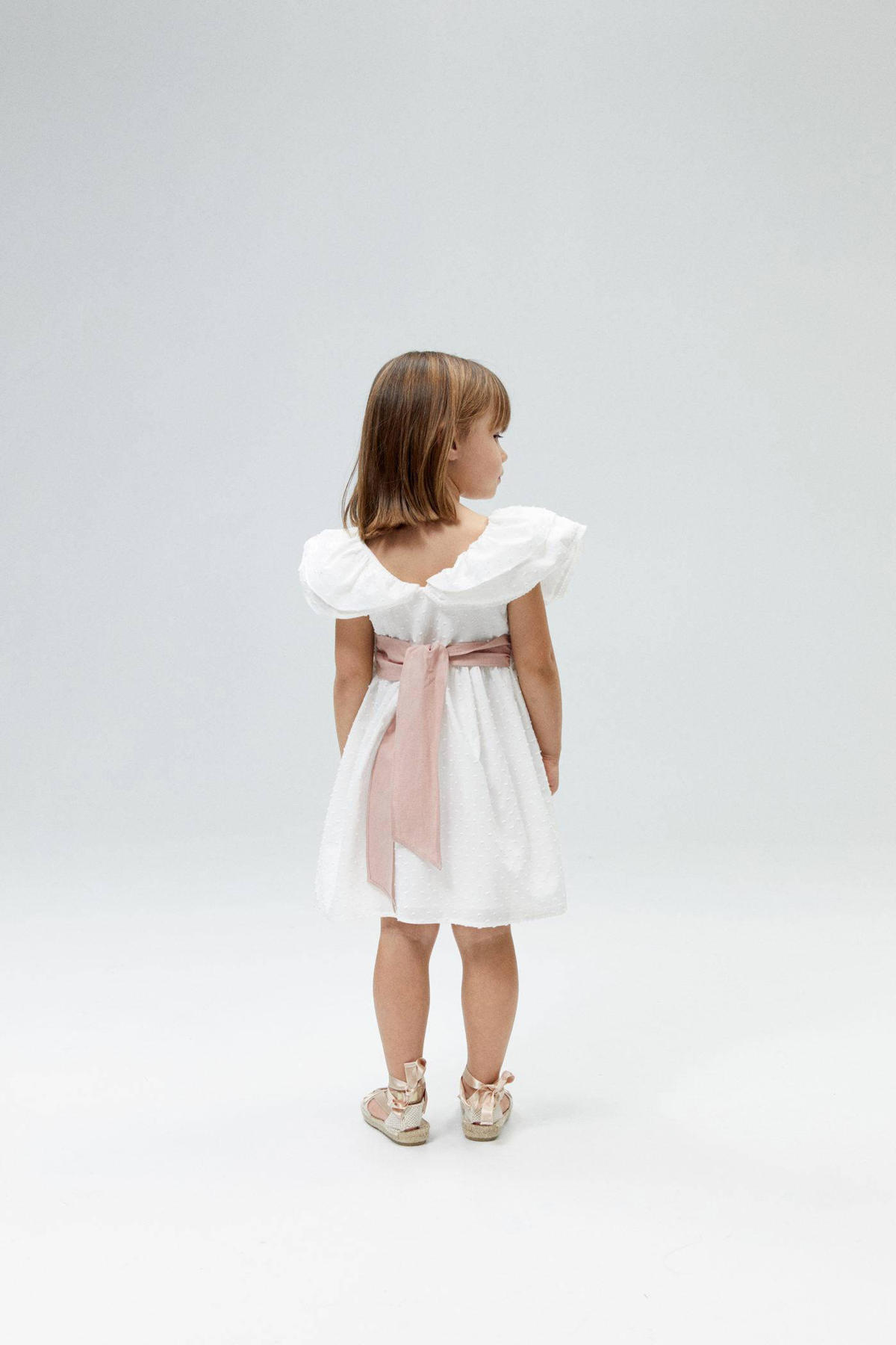 Profeet Boekwinkel onderwijzen Mango Kids A-lijn jurk met stippen offwhite/roze | wehkamp