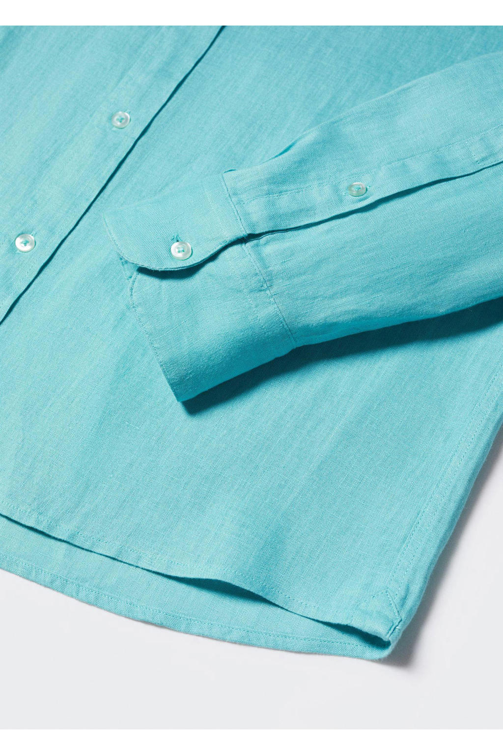 Mango Man linnen casual overhemd groen