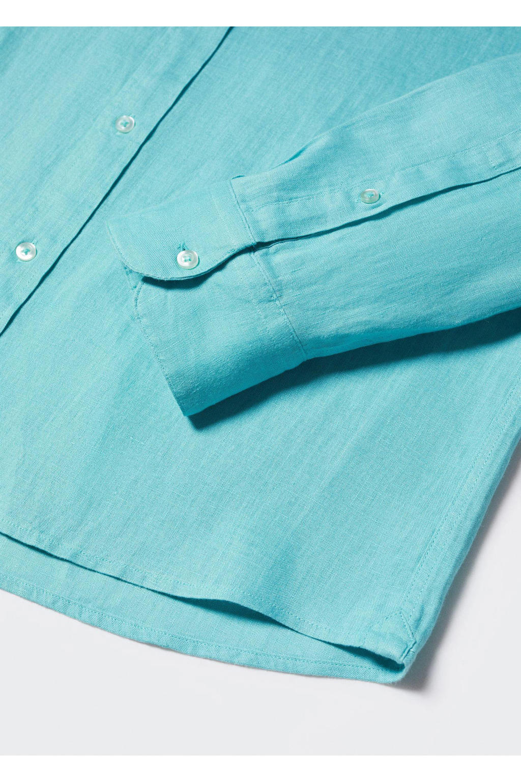 Mango Man linnen casual overhemd groen Mango Man linnen casual overhemd groen