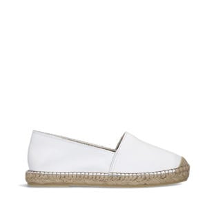 leren espadrilles wit