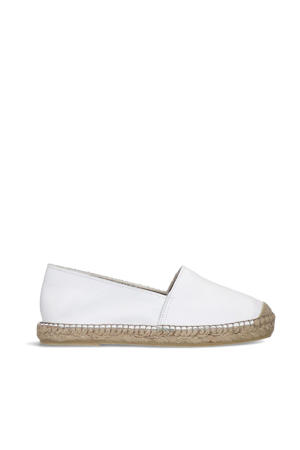 leren espadrilles wit