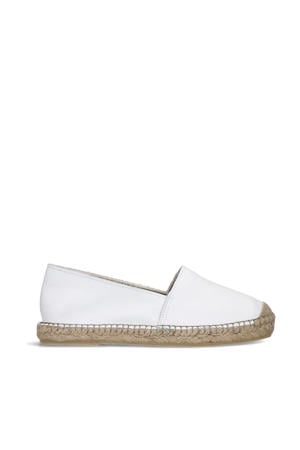 leren espadrilles wit
