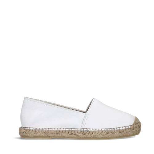 Manfield leren espadrilles wit afbeelding