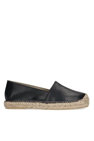 leren espadrilles zwart