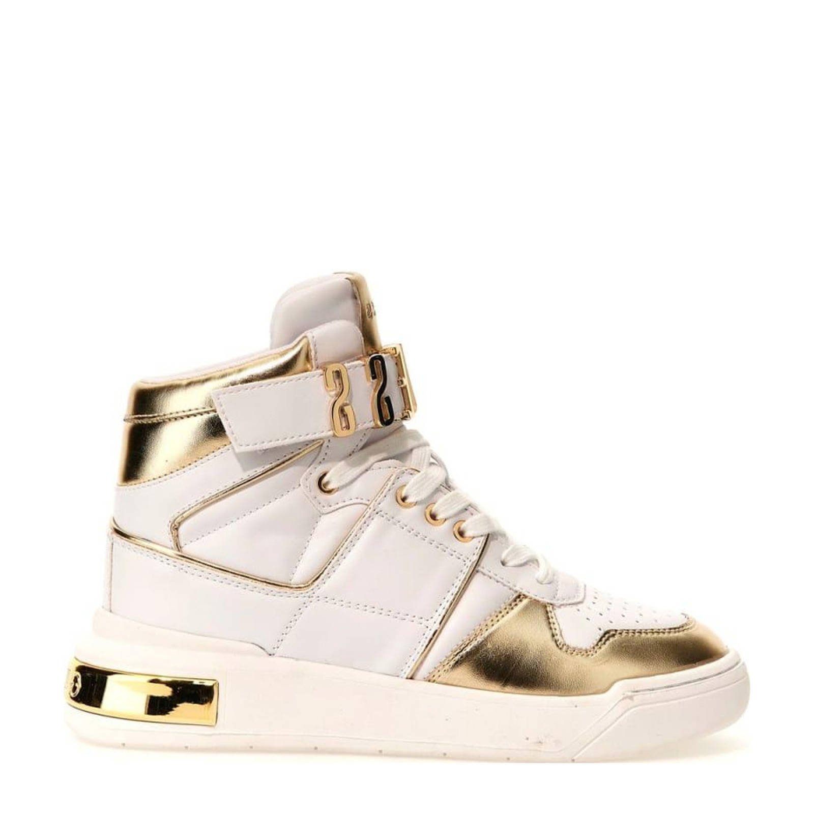 GUESS Corten sneakers wit goud wehkamp