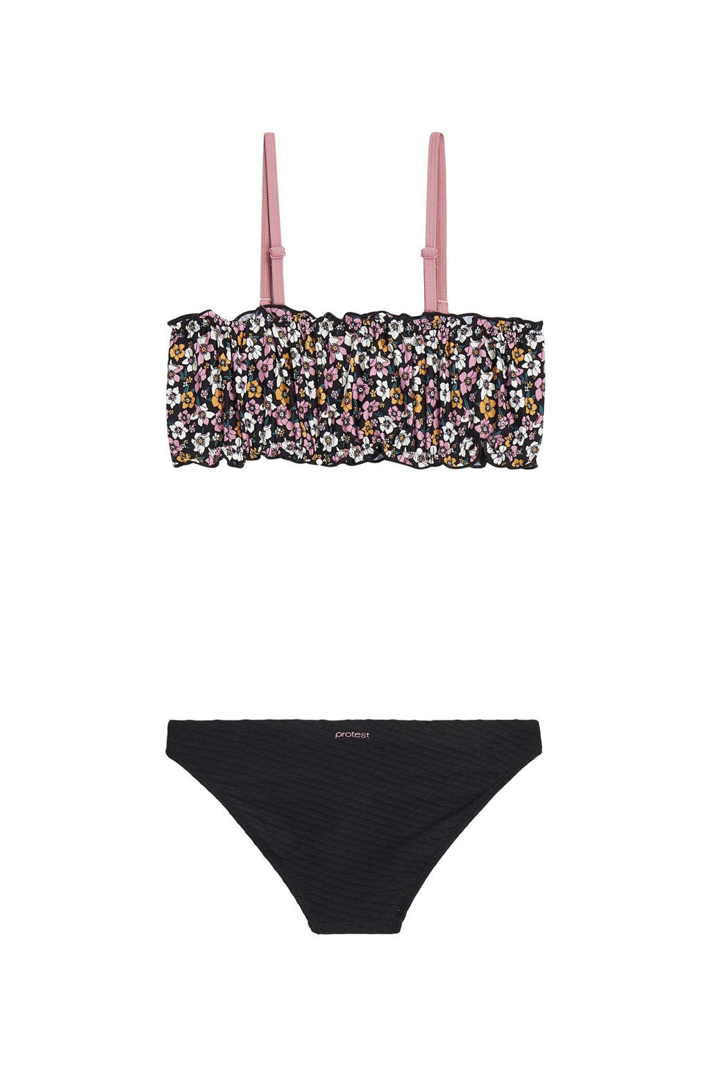 Protest Bandeau Bikini Prtbahamas Jr Met Smock Zwart Roze Wehkamp