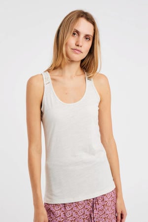 singlet PRTBECCLES met kant ecru