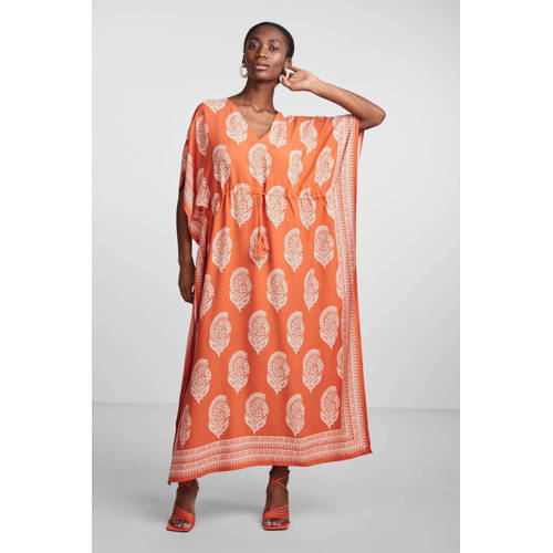 Y.A.S maxi jurk YASTAN met all over print oranje
