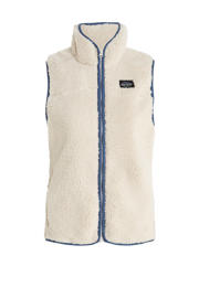 thumbnail: Witte dames Protest bodywarmer van teddy materiaal met ronde hals en ritssluiting