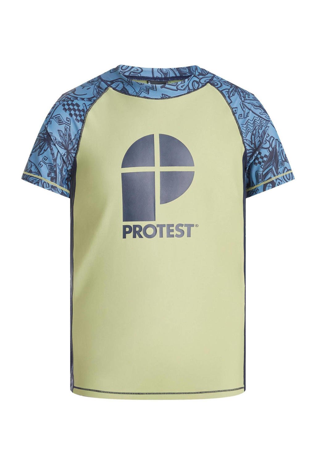 Protest UV T-shirt PRTAHOY JR lichtgroen/blauw