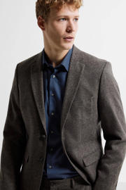 thumbnail: Selected slim fit overhemd SLHSLIMSOHO met all over print navy blazer