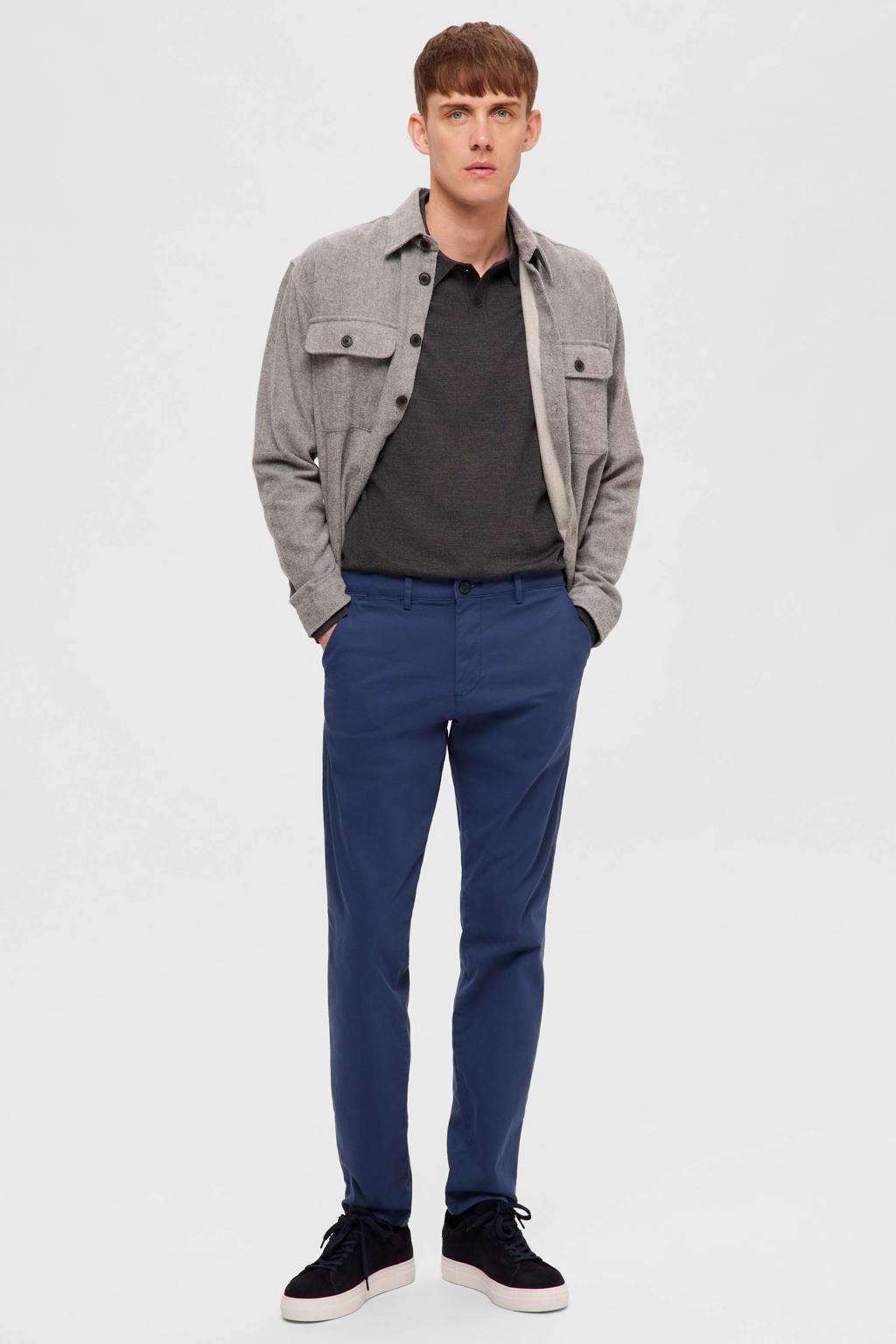Selected slim chino donkerblauw