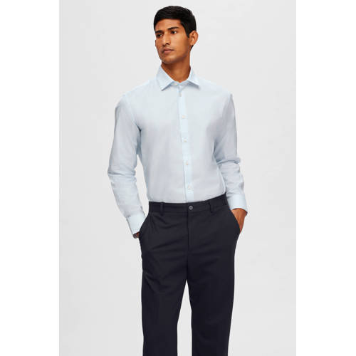 SELECTED HOMME slim fit overhemd SLHSLIMSOHO met all over print white afbeelding