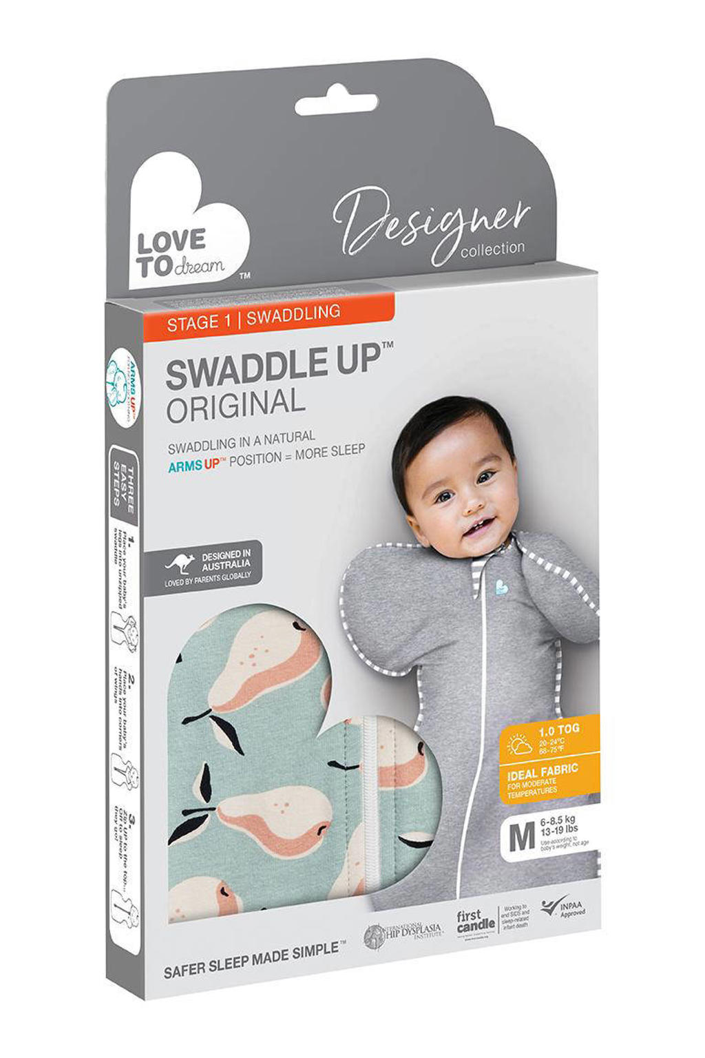 Love to Dream Swaddle UP inbakerslaapzak Fase 1 TOG 1.0 Perfect Pear