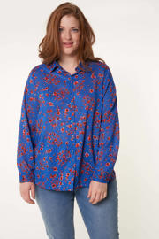 thumbnail: MS Mode gebloemde blouse blauw/rood
