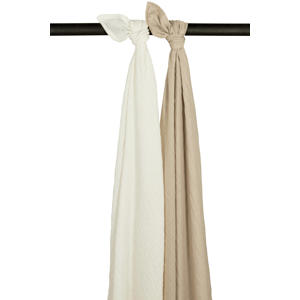hydrofiele swaddle - Uni - Offwhite/Sand - 120x120cm (set van 2)