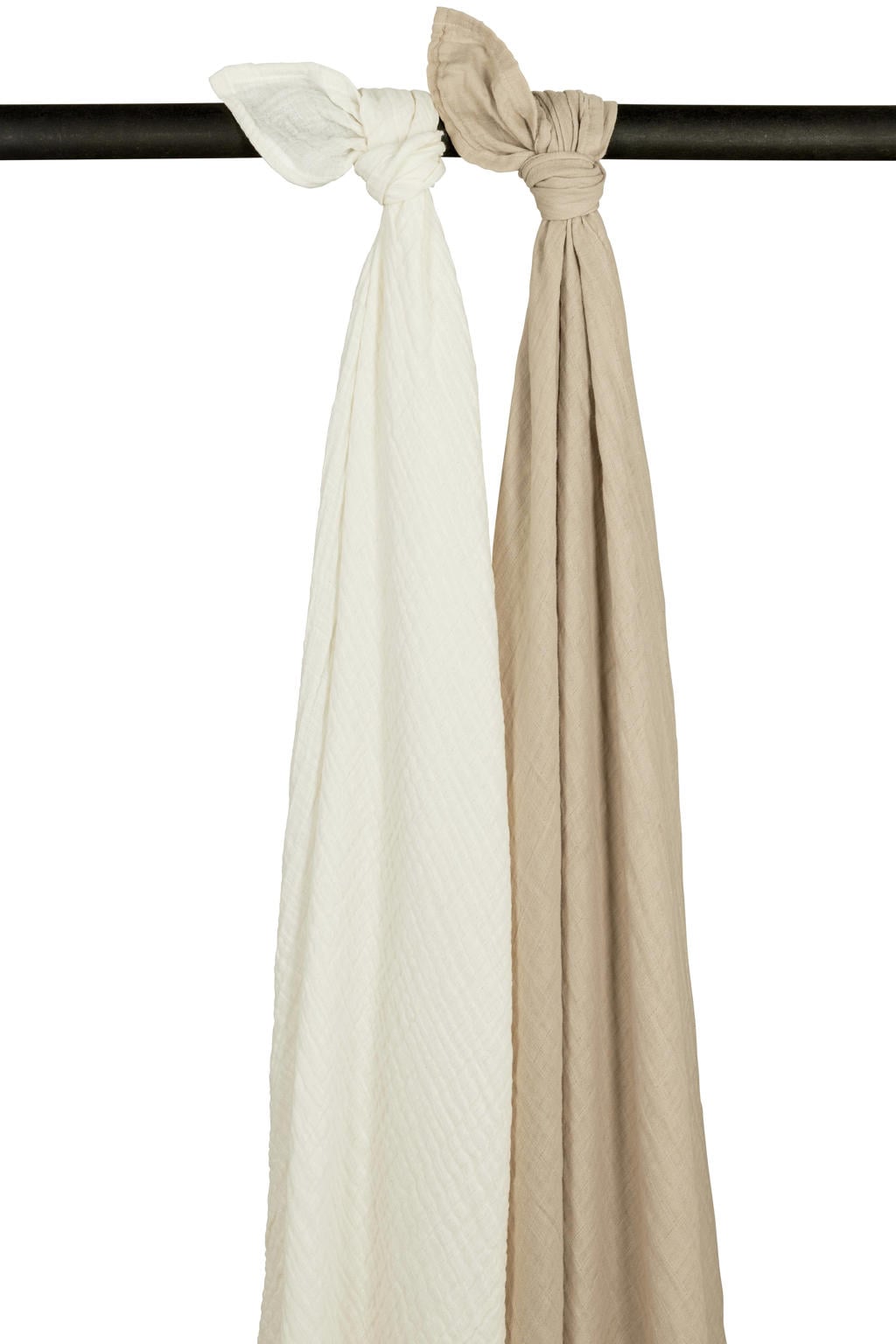Meyco hydrofiele swaddle - Uni - Offwhite/Sand - 120x120cm (set van 2)