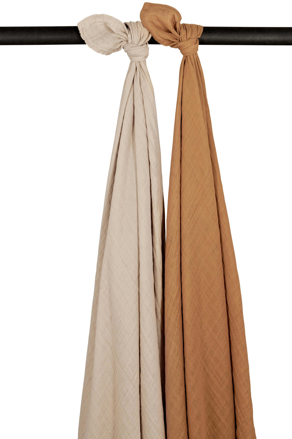 Meyco hydrofiele swaddle - Uni - Sand/Toffee - 120x120cm (set van 2)