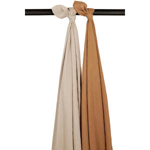 hydrofiele swaddle - Uni - Sand/Toffee - 120x120cm (set van 2)