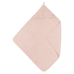 badcape met badstof ruffle 80x80cm soft pink