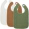 Meyco basic badstof slab met klittenband - Offwhite/Toffee/Forest Green (set van 3)