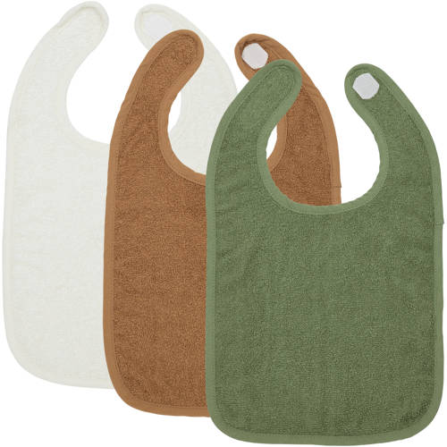 Meyco basic badstof slab met klittenband - set van 3- Offwhite/Toffee/Forest Green afbeelding