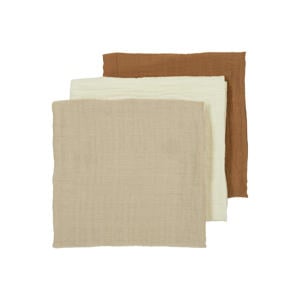 hydrofiele luier - Uni - Offwhite/Sand/Toffee 70x70cm (set van 3)
