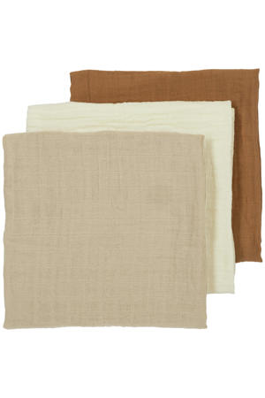 hydrofiele luier - Uni - Offwhite/Sand/Toffee 70x70cm (set van 3)