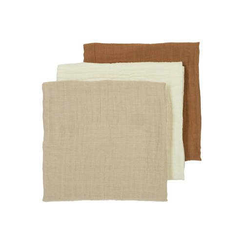 Meyco hydrofiele luier - set van 3 Uni - Offwhite/Sand/Toffee 70x70cm afbeelding