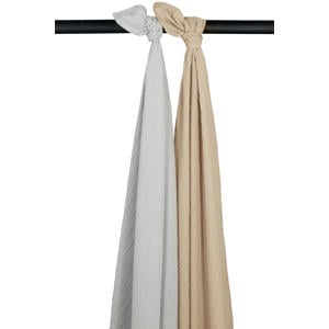 hydrofiele swaddle - Uni - Grey/Sand - 120x120cm (set van 2)