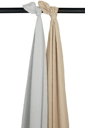 hydrofiele swaddle - Uni - Grey/Sand - 120x120cm (set van 2)