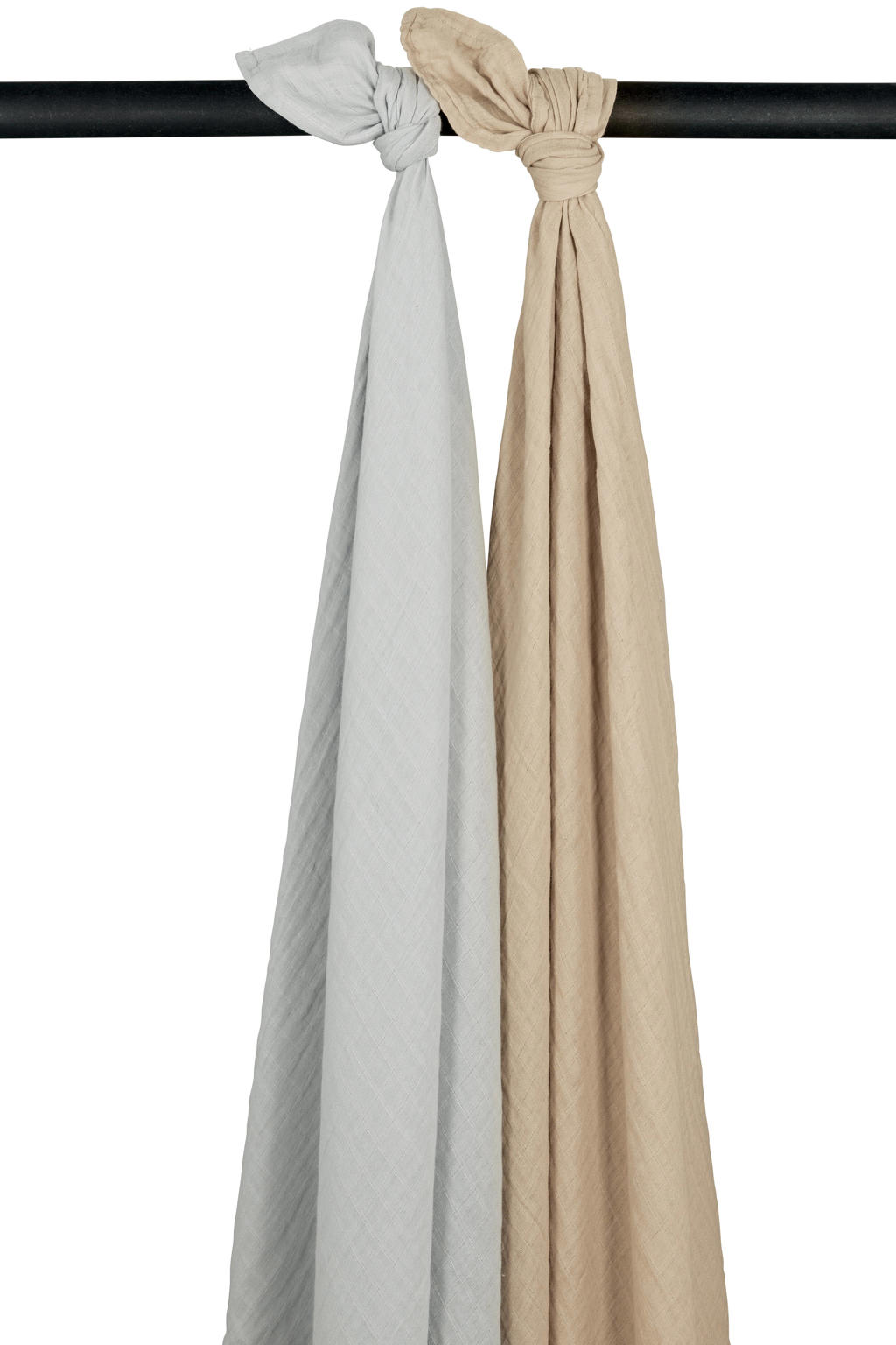 Meyco hydrofiele swaddle - Uni - Grey/Sand - 120x120cm (set van 2)