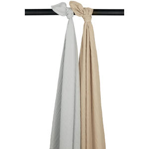 hydrofiele swaddle - Uni - Grey/Sand - 120x120cm (set van 2)