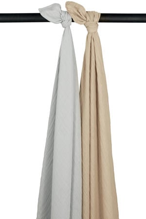 hydrofiele swaddle - Uni - Grey/Sand - 120x120cm (set van 2)