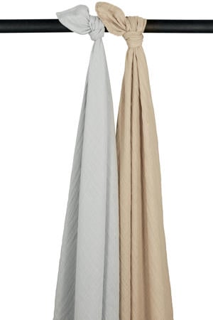 hydrofiele swaddle - Uni - Grey/Sand - 120x120cm (set van 2)