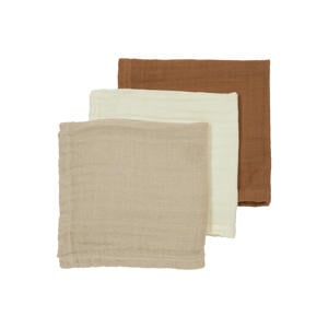 hydrofiele monddoekjes - Offwhite/Sand/Toffee (set van 3)