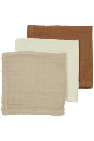 hydrofiele monddoekjes - Offwhite/Sand/Toffee (set van 3)
