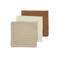 Meyco hydrofiele monddoekjes - Offwhite/Sand/Toffee (set van 3)
